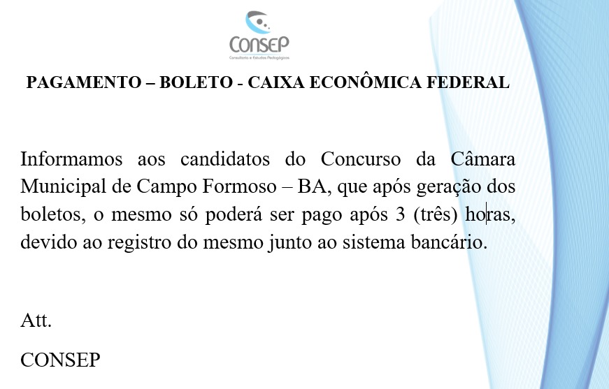 PAGAMENTO – BOLETO - CAIXA ECONÔMICA FEDERAL